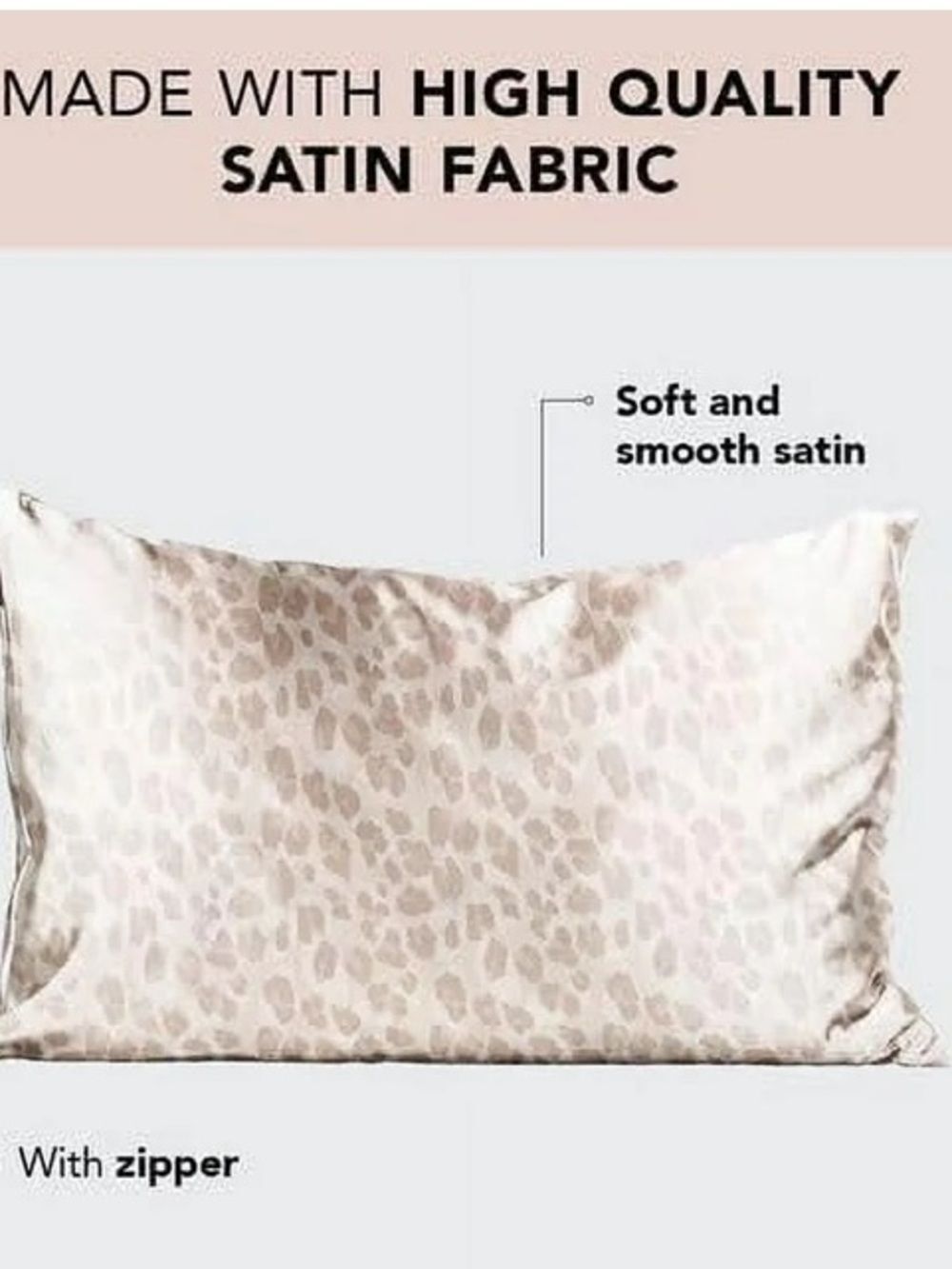 Kitsch Satin Pillowcase, Leopard, Standard, 1 Count, NWT Box has damage